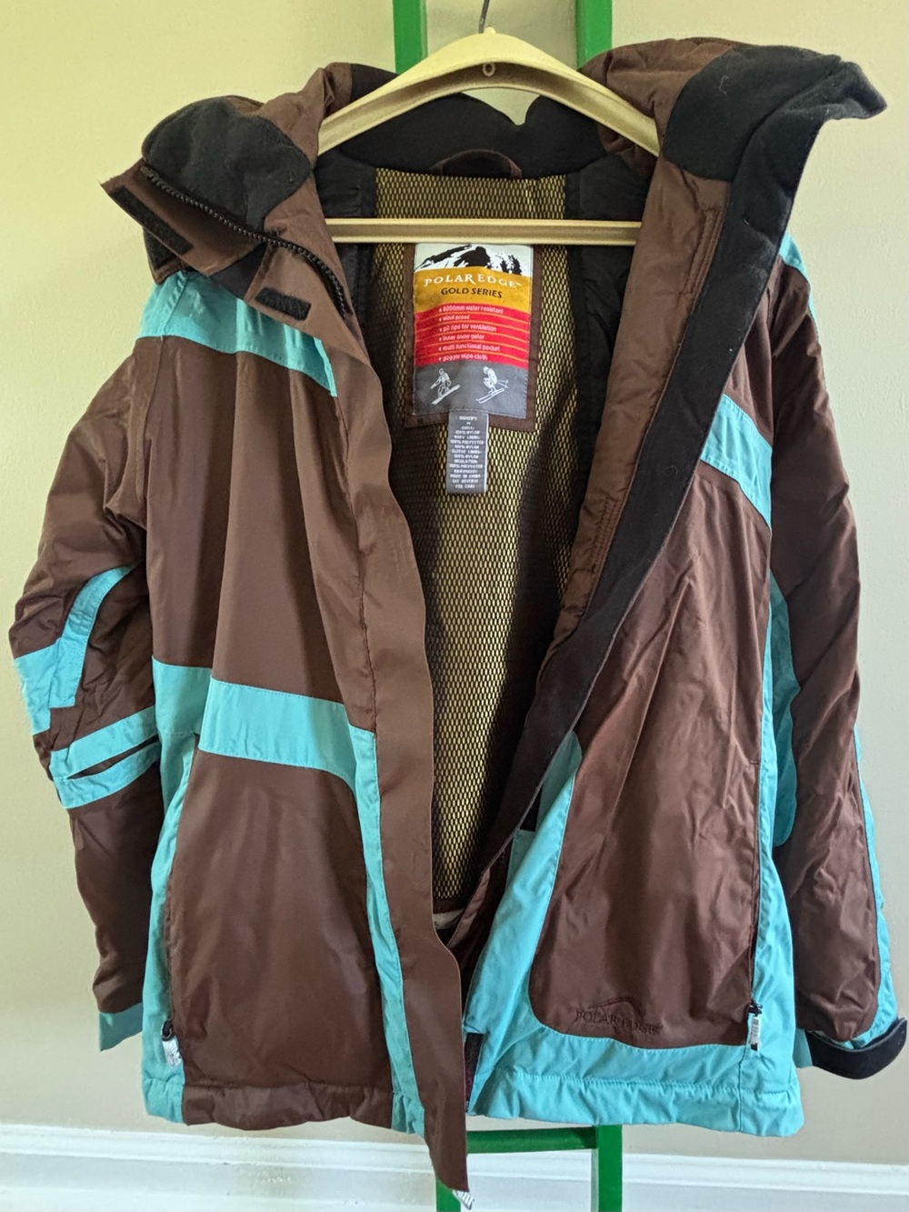 Brown & Teal Ski Jacket - Women's Snow Coat - Picture 1 of 9